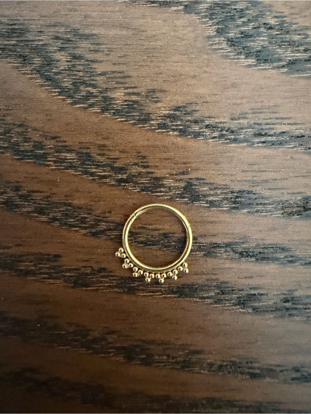 Single Gold Beaded Hoop Earring - Women's Jewelry
